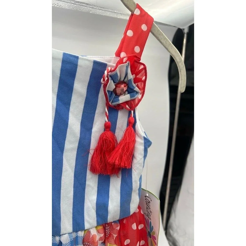 Girls Sz 8 Counting Daisies Summer Sleeveless, Sundress Floral